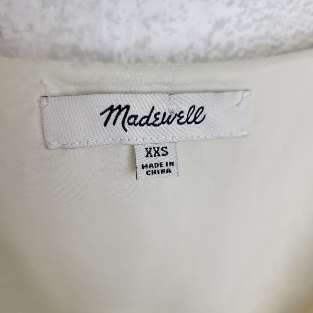 Madewell Ivory Embroidered Pleated Wrap Dress - Picture 3 of 6